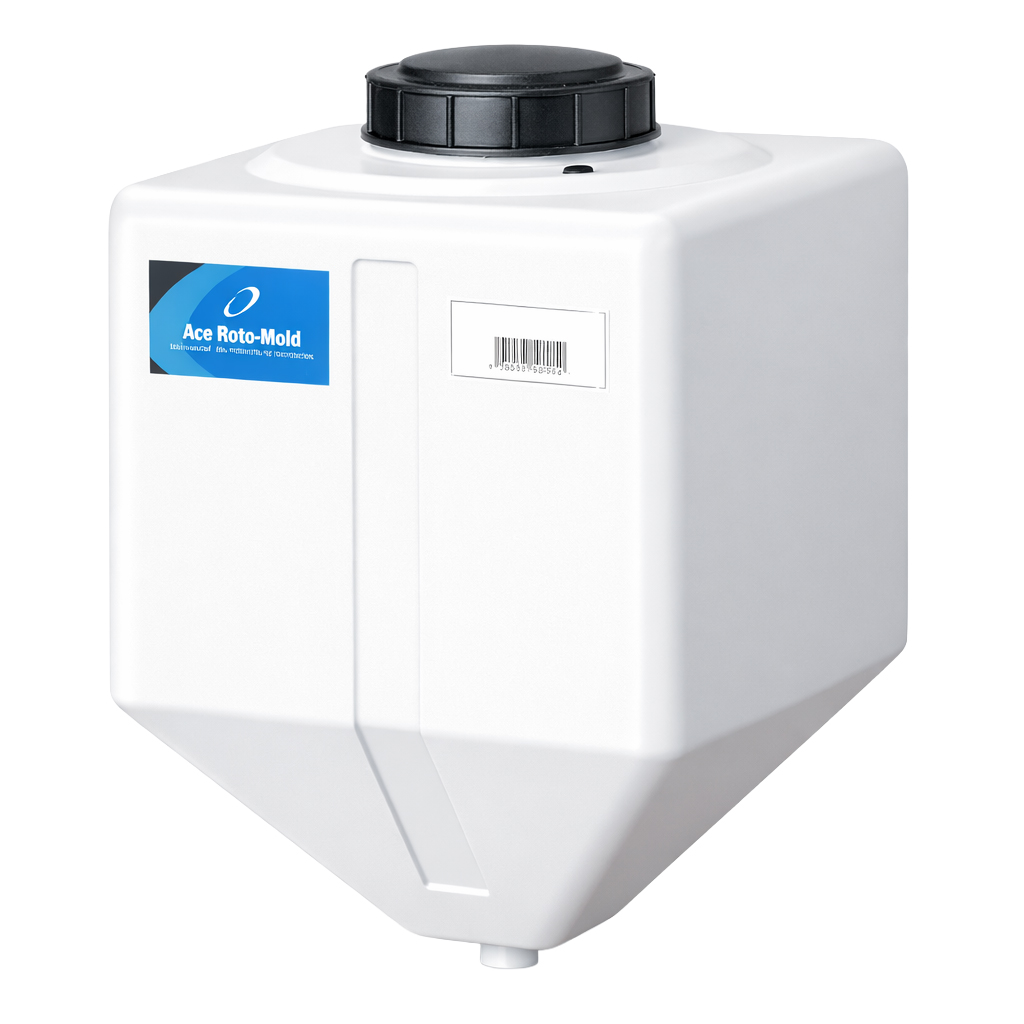 15 Gallon Natural LLDPE Square Rinse Tank with 8
