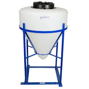 30 Gallon Tamco® Cone Bottom Tank with 60° Cone Angle & 2" FPT Bulkhead Fitting - 26" Dia. x 28" Hgt. (Stand sold separately)