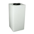 50 Gallon Natural Square Utility Tamco® Tank with 8" Gasketed Lid - 18" L x 18" W x 37" Hgt.