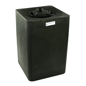 4 Gallon Black Square Utility Tamco® Tank with 5" Gasketed Lid - 11-1/2" L x 11-1/2" W x 10" Hgt.
