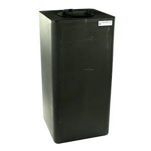 50 Gallon Black Square Utility Tamco® Tank with 8" Gasketed Lid - 18" L x 18" W x 37" Hgt.