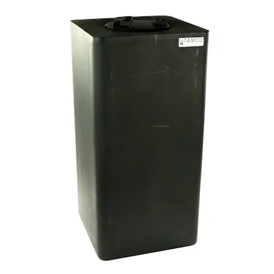 50 Gallon Black LLDPE Square Utility Tamco® Tank with 12" Gasketed Lid - 18" L x 18" W x 37" Hgt.