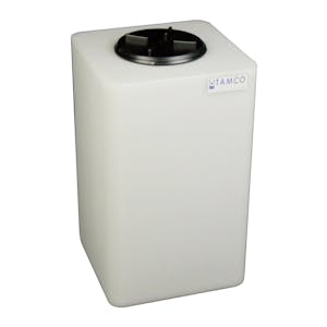 10 Gallon Natural Square Utility Tamco® Tank with 5" Gasketed Lid - 11-1/2" L x 11-1/2" W x 20" Hgt.
