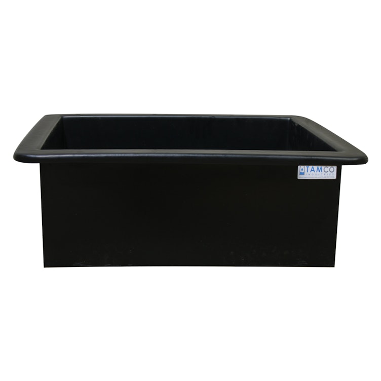 30 Gallon Black LLDPE Rectangular Tamco® Heavy-Duty Tank with External Flange - 30" L x 24" W x 12" Hgt. (Cover Sold Separately)