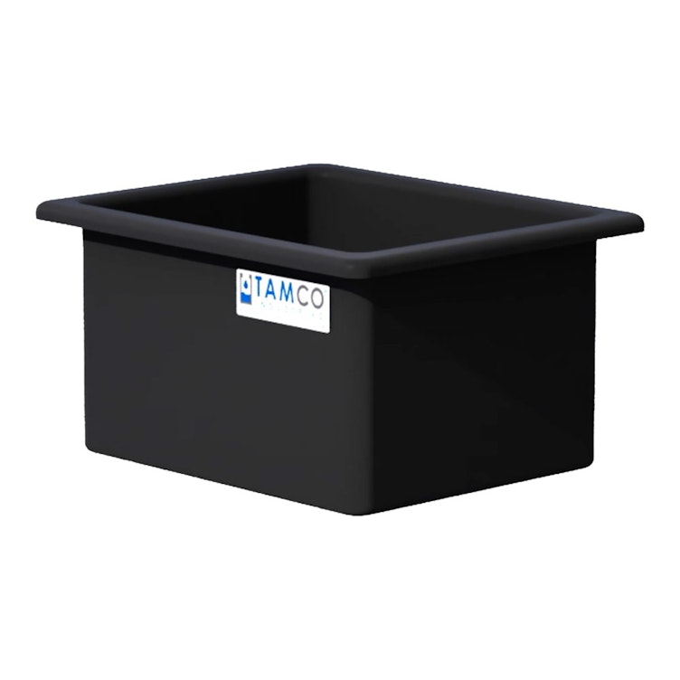 50 Gallon Black LLDPE Rectangular Tamco® Heavy-Duty Tank with External Flange - 30" L x 24" W x 18" Hgt. (Cover Sold Separately)