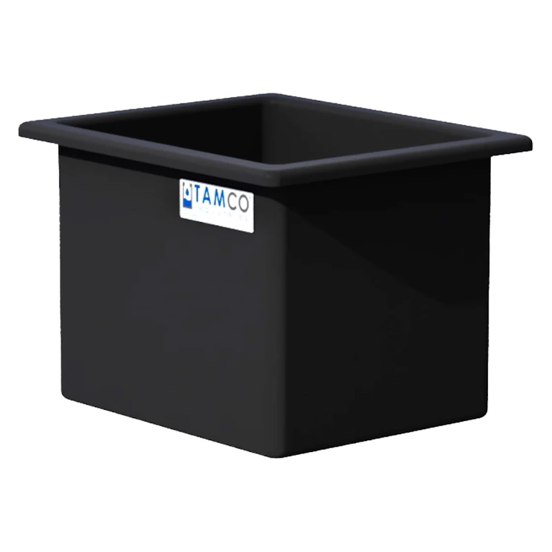 70 Gallon Black LLDPE Rectangular Tamco® Heavy-Duty Tank with External Flange - 30" L x 24" W x 24" Hgt. (Cover Sold Separately)