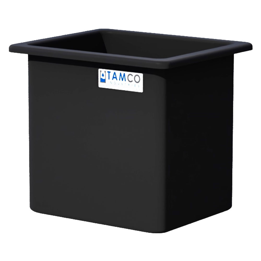 85 Gallon Black LLDPE Rectangular Tamco® Heavy-Duty Tank with