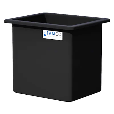 85 Gallon Black LLDPE Rectangular Tamco® Heavy-Duty Tank with External Flange - 30" L x 24" W x 30" Hgt. (Cover Sold Separately)