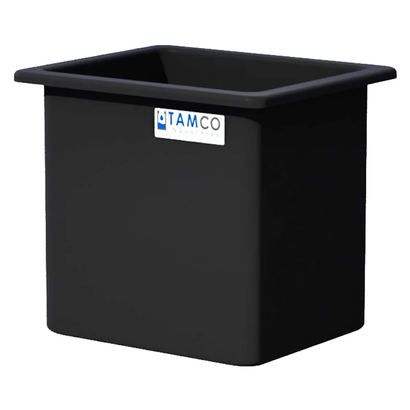 85 Gallon Black LLDPE Rectangular Tamco® Heavy-Duty Tank with External Flange - 30" L x 24" W x 30" Hgt. (Cover Sold Separately)