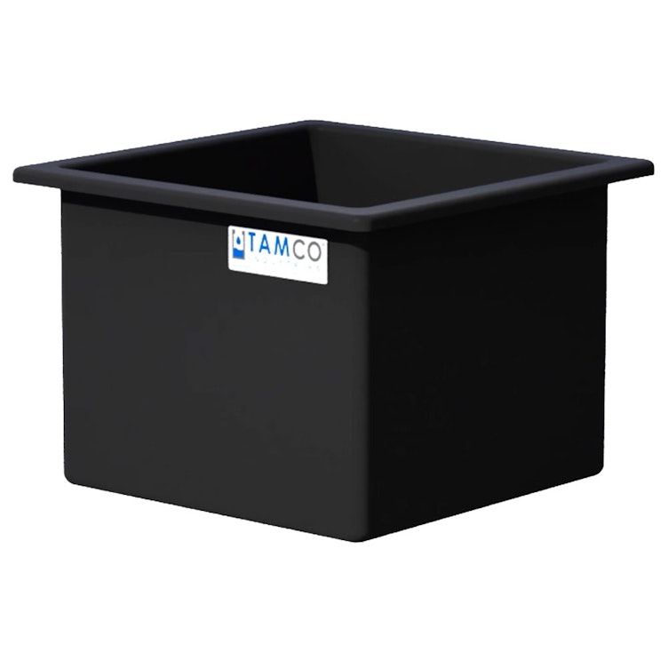 92 Gallon Black LLDPE Rectangular Tamco® Heavy-Duty Tank with External Flange - 30" L x 30" W x 24" Hgt. (Cover Sold Separately)