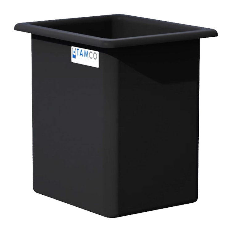 105 Gallon Black LLDPE Rectangular Tamco® Heavy-Duty Tank with External Flange -  30" L x 24" W x 36" Hgt. (Cover Sold Separately)