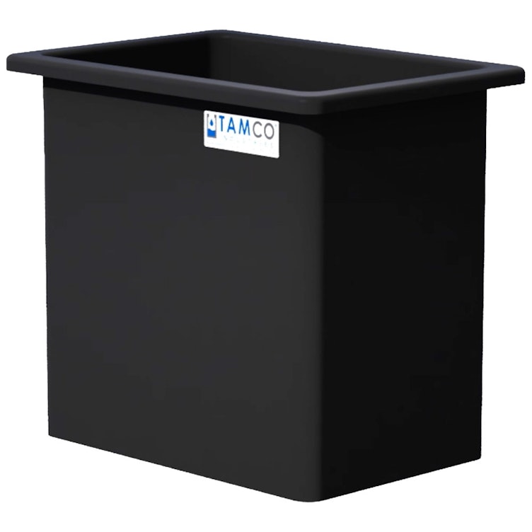 135 Gallon Black LLDPE Rectangular Tamco® Heavy-Duty Tank with External Flange - 36" L x 24" W x 36" Hgt. (Cover Sold Separately)
