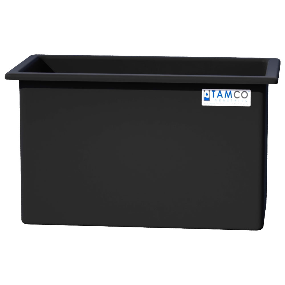 135 Gallon Black LLDPE Rectangular Tamco® Heavy-Duty Tank with