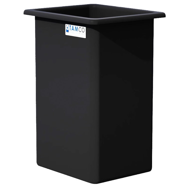 140 Gallon Black LLDPE Rectangular Tamco® Heavy-Duty Tank with External Flange - 30" L x 24" W x 48" Hgt. (Cover Sold Separately)
