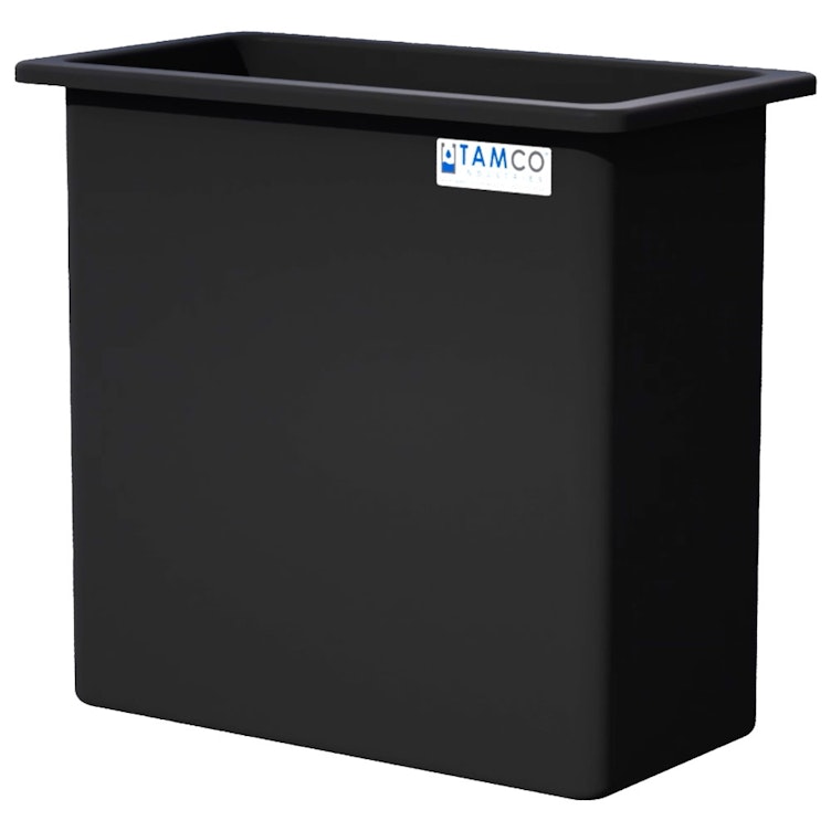 220 Gallon Black LLDPE Rectangular Tamco® Heavy-Duty Tank with External Flange - 48" L x 24" W x 48" Hgt. (Cover Sold Separately)
