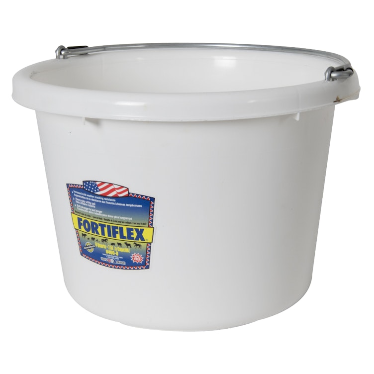 8 Quart White Molded Rubber-Polyethylene Pail