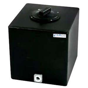 7 Gallon Black Molded Polyethylene Tamco® Tank with 8" Gasketed Lid & 3/4" FNPT Fitting - 13" L x 12" W x 13-1/2" Hgt.