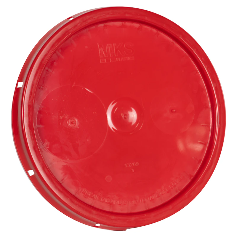 Red Solid Tear Tab Bucket Lid