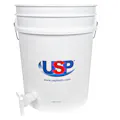 Premium White 5 Gallon Tamco® Modified Bucket with Spigot & USP Logo