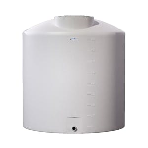 450 Gallon Tamco® Vertical Natural PE Tank with 16" Plain Lid & 2" Fitting - 54" Dia. x 60" Hgt.