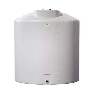 450 Gallon Tamco® Vertical Natural PE Tank with 16" Lid & 2" Fitting - 54" Dia. x 60" Hgt.
