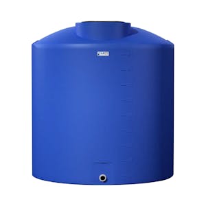 450 Gallon Tamco® Vertical Blue PE Tank with 16" Plain Lid & 2" Fitting - 54" Dia. x 60" Hgt.