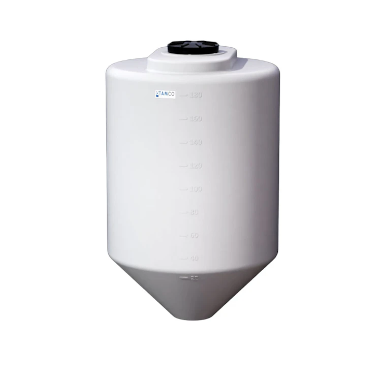 180 Gallon Cone Bottom Tamco® Tank with 45° Cone Angle & 2" FPT Bulkhead Fitting - 36" Dia. x 56" Hgt. (Stand sold separately)