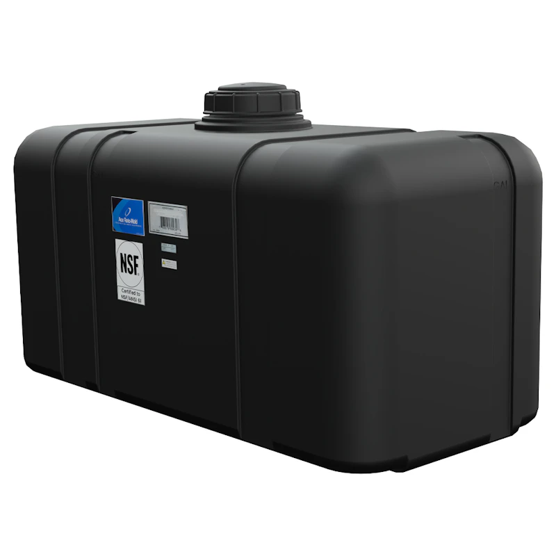 45 Gallon Heavy-Duty Black Specialty Tank with 5" Lid & 3/4" Fitting - 37" L x 18" W x 22" Hgt.