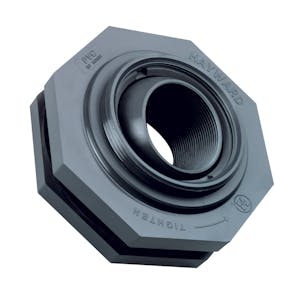 1" SF Series Self-Aligning PVC Tank Adapter - 3.25" Hole Size