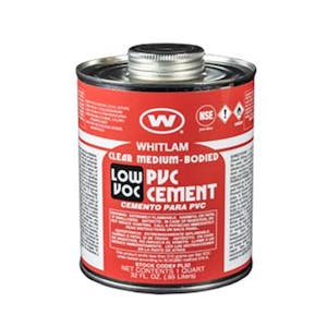 Quart Whitlam PVC Clear Low VOC Medium Bodied Cement