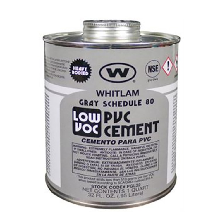 Quart PVC Gray Schedule 80 Low VOC Heavy Bodied Cement