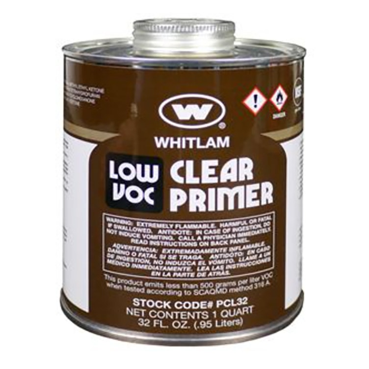 Quart Low VOC Clear Plastic Pipe Primer