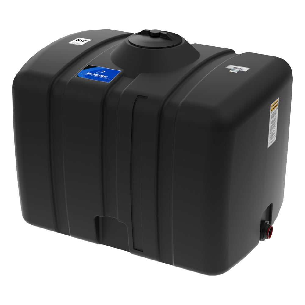 200L プラスチック製貯水タンク 黒 200 Gallon Black Flat Bottom Tank with 8