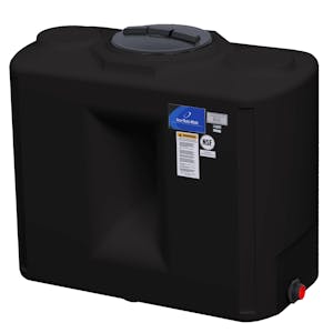 250 Gallon Black Free Standing Water Tank 56" L x 29" W x 48" Hgt.