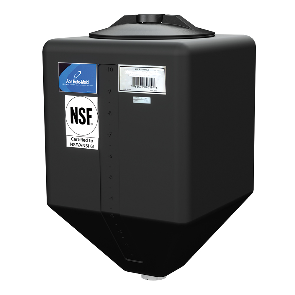2-1/2 Gallon Natural HDPE Rectangular Rinse Tank with 5