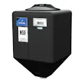 10 Gallon Black LLDPE Square Rinse Tank with 8" Lid & 1-1/4" Spinweld Fitting - 13" L x 13" W x 21" Hgt.