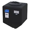 15 Gallon Black LLDPE Square Rinse Tank with 8" Lid & 1-1/4" Spinweld Fitting - 16" L x 16" W x 22" Hgt.