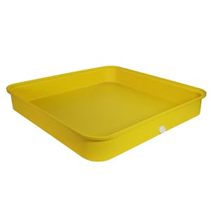 Yellow LLDPE Tamco® 4 Drum Spill Tray with Drain - 52" L x 52" W x 8" Hgt.