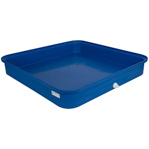 Blue LLDPE Tamco® 4 Drum Spill Tray with Drain - 52" L x 52" W x 8" Hgt.