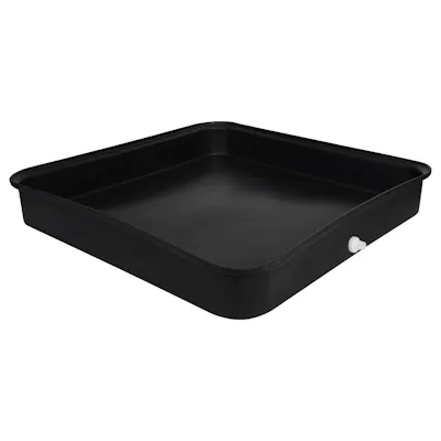 Black LLDPE Tamco® 4-Drum Spill Tray with Drain - 52" L x 52" W x 8" Hgt.