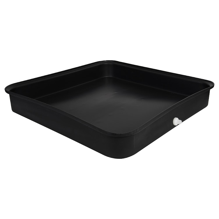 Black LLDPE Tamco® 4 Drum Spill Tray with Drain - 52" L x 52" W x 8" Hgt.