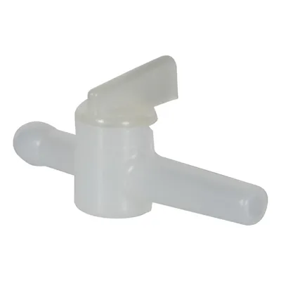 8mm Bore 5/16" White Polypropylene Miniature Stopcock