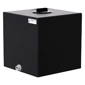 15 Gallon Black Molded Polyethylene Tamco® Tank with 8" Gasketed Lid & 3/4" FNPT Fitting - 16" L x 16" W x 17-1/2" Hgt.