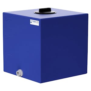 15 Gallon Blue Molded Polyethylene Tamco® Tank with 4" Plain Lid & 3/4" FNPT Fitting - 16" L x 16" W x 17-1/2" Hgt.