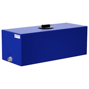 15 Gallon Blue Molded Polyethylene Tamco® Tank with 4" Plain Lid & 3/4" FNPT Fitting - 30-1/2" L x 12-1/2" W x 11" Hgt.