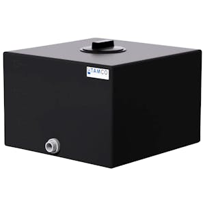 15 Gallon Black Molded Polyethylene Tamco® Tank with 8" Gasketed Lid & 3/4" FNPT Fitting - 18-1/2" L x 18-1/2" W x 12-1/2" Hgt.