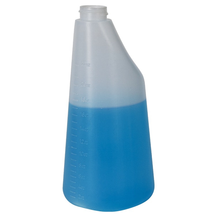 22 oz. Natural HDPE Oval Spray Bottle with 28/400 Neck (Sprayer or Cap Sold Separately)
