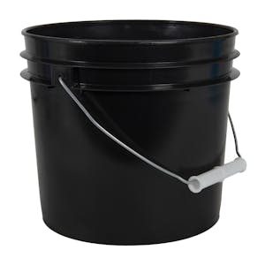 1 Gallon Black HDPE Economy Round Bucket with Wire Bail Handle (Lid sold separately)