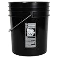 5 Gallon Black HDPE Premium Round Bucket with Wire Bail Handle & Plastic Hand Grip (Lid sold separately)
