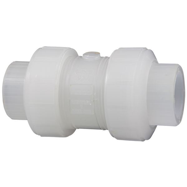 1-1/4" Threaded Natural Polypropylene Nibco® Chemtrol® Chem-Pure® True Union Ball Check Valve with FKM O-rings